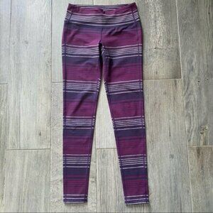 Athleta Woman's Purple Blue & White Strip Workout Pant